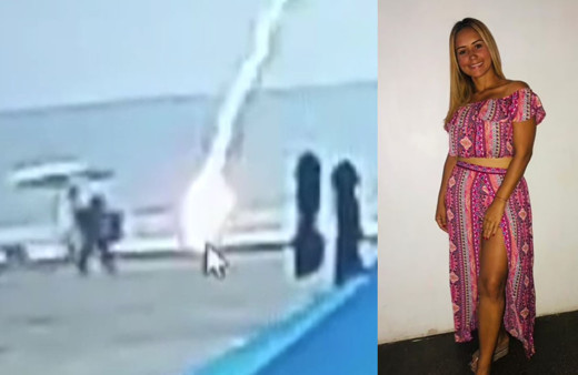 Genç kadına plajda yıldırım isabet etti! Korkunç ölüm kamerada