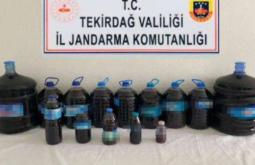 Tekirdağ Malkara'da 79 litre sahte şarap ele geçirildi