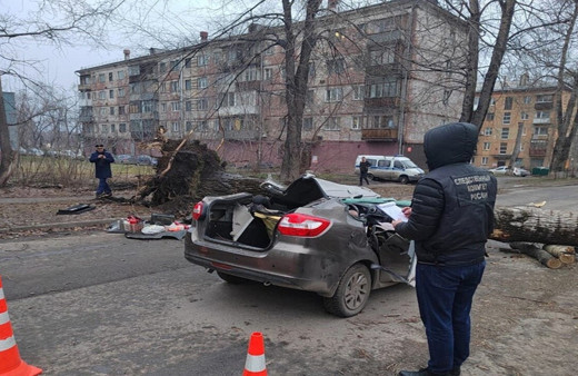 Rusya’da fırtına nedeniyle devrilen ağaç otomobile devrildi, 2 kişi hayatını kaybetti