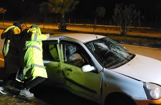 Virajı alamayan otomobil ağaca çarptı, 3 kişi yaralandı