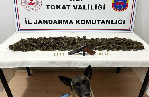 Tokat'ta bir araçta 2 kilo 300 gram esrar ele geçirildi