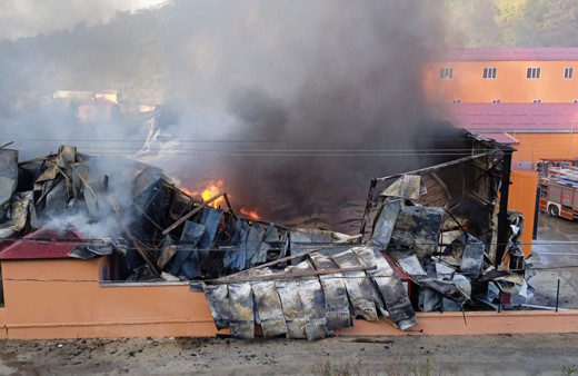 Giresun'da balık işleme fabrikasında yangın çıktı!