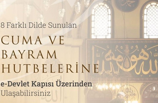 E-Devlet'te Cuma namazı ve bayram namazı hutbeleri 8 dilde