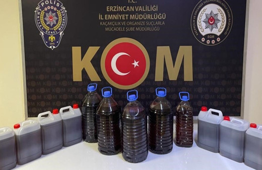 Erzincan’da 80 litre sahte alkol ele geçirildi