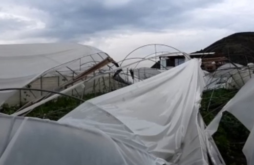 Samandağ’da çıkan hortum seraları yerle bir etti