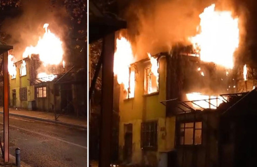 Tekirdağ'da yangın: Alevler geceyi aydınlattı