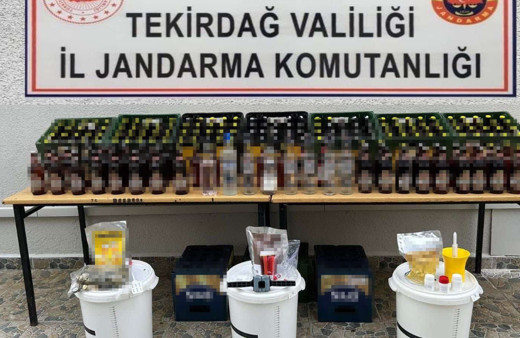 Tekirdağ’da 250 litre sahte alkol ele geçirildi