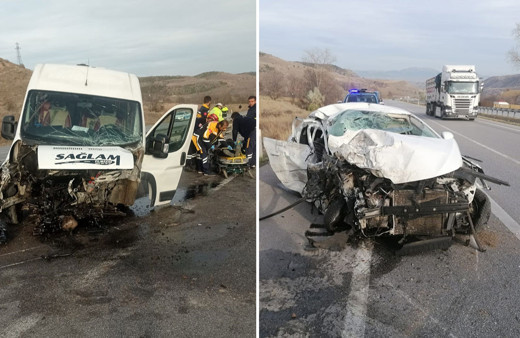 Minibüsle otomobil çarpıştı: 5'i öğrenci 7 kişi yaralandı!