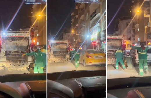 Horon oynayan temizlik işçisi yüzleri güldürdü!