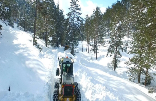 Erzincan'da köy yolları ve geçitlerde karla mücadele çalışmaları sürüyor