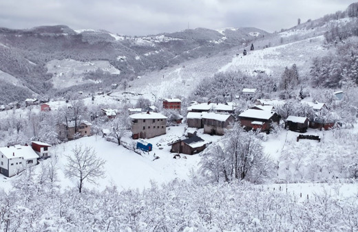 Sakarya’nın yüksek kesimlerine kar ile gelen güzellik büyüledi