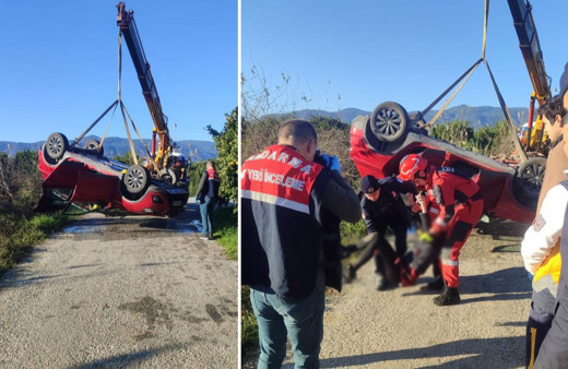 Otomobil su kanalına uçtu: 1 ölü!