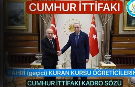 Fahri (geçici) Kur'an Kursu öğreticileri seçim öncesi kadro sözünün tutulmasını istedi