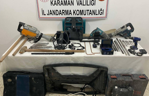 Karaman’da kaçak kazı yapan 5 kişi yakalandı