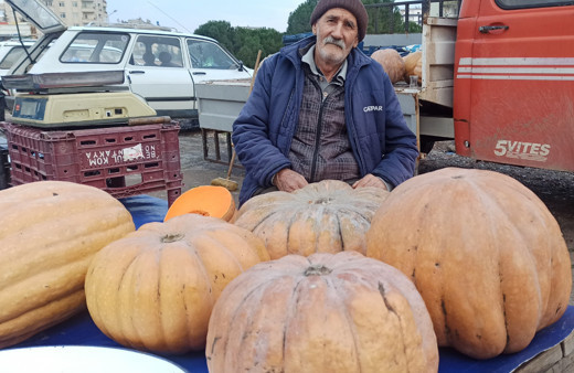 71 yaşında ekmeğinin peşinde, bal kabağı satarak geçimini sağlıyor