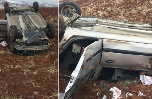 Takla atan araçtan, emniyet kemeri sayesinde sapasağlam çıktı!