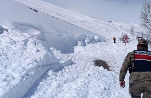 Çığ düşmesi sonucu kapanan köy yolu ulaşıma açıldı