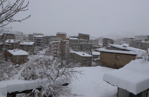 Hakkari'de kartpostallık kar manzarasını görenler mest oldu