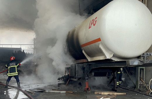 Patlayan boş LPG tankında yangın çıktı!