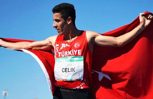 Milli atlet Mehmet Çelik, İspanya'daki yarışmada birinci oldu
