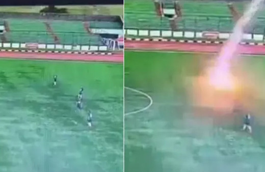 Maç sırasında üzerine yıldırım düştü! Futbolcunun feci ölümü kamerada