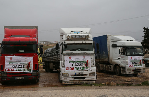 Gaziantep'ten Gazze'ye 10 tır gıda yardımı yola çıktı!