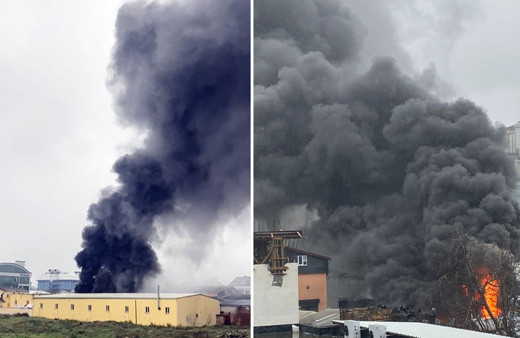 İstanbul'da yangın! Plastik üretimi yapılan iş yeri yandı!