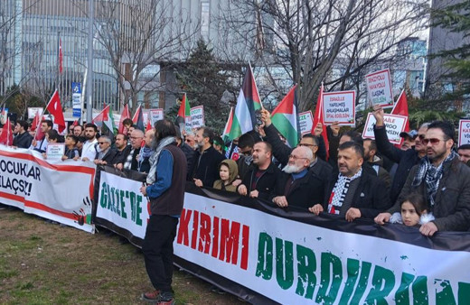 ABD Ankara Büyükelçiliği önünde İsrail’e protesto!