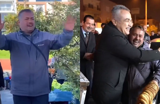 İşini bilen simitçi! Hangi adayı görürse onun destekçisi oluyor! Parti hiç farketmiyor