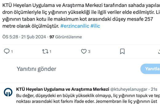 İliç’te liç yüksekliği sınırı aşıldı bilgisi kaynağından düzeltildi