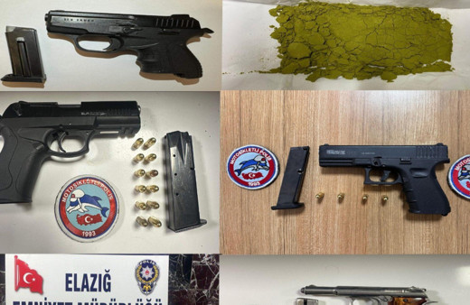 Elazığ’da ruhsatsız silah ve uyuşturucu madde ele geçirildi