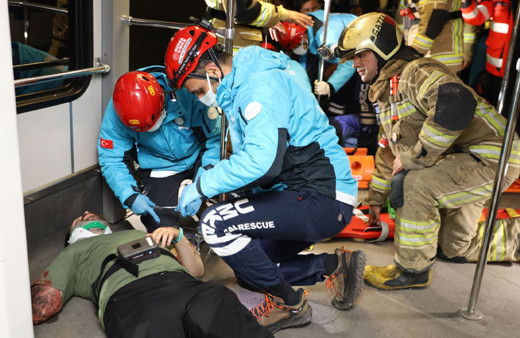 Bursa'da raydan çıkan vagonda uluslararası tatbikat