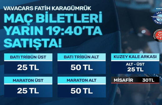 Adana Demirspor - Fatih Karagümrük maçının biletleri satışa çıkıyor