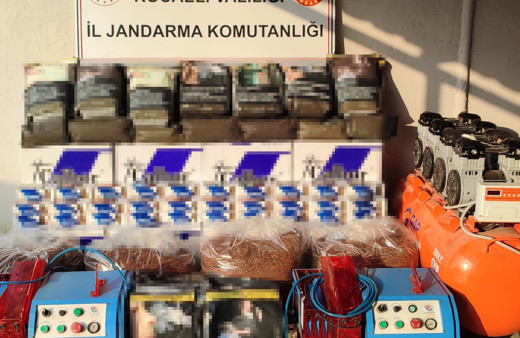 Kocaeli'de on binlerce makaron ele geçirildi