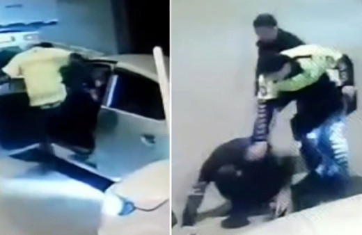 ‘Dur’ ihtarına uymayan ehliyetsiz sürücüye polis dayağı!