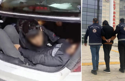 Polisin durdurduğu aracın bagajından kaçak göçmen çıktı!
