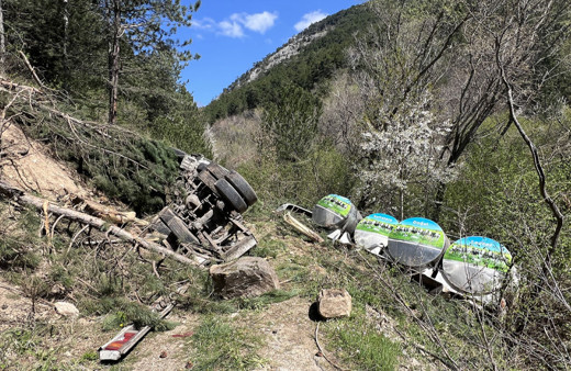 Kaza yapan tanker ve sürücüsü bir gün sonra bulundu!