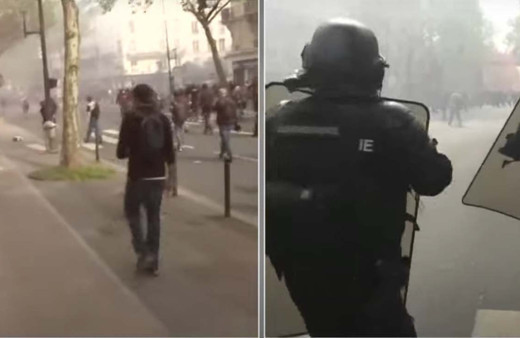 Fransa karıştı! 1 Mayıs kutlamalarında polis ile göstericiler çatıştı