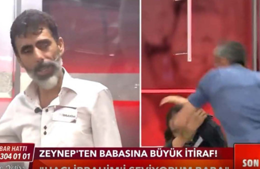 Canlı yayında dehşet anları! Baba, kızını herkesin içinde dövdü