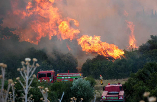 İzmir'in Gaziemir ve Buca ilçeleri arasında çıkan orman yangınına müdahale sürüyor.