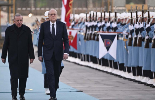 Cumhurbaşkanı Erdoğan, Necip Mikati'yi resmi törenle karşıladı