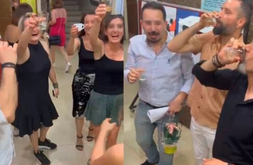 Okulda şampanya patlatan öğretmenler görevden uzaklaştırıldı