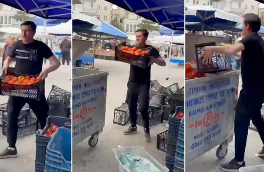 Çorum'da kasalarca domatesi çöpe döken pazarcı hakkında inceleme başlatıldı