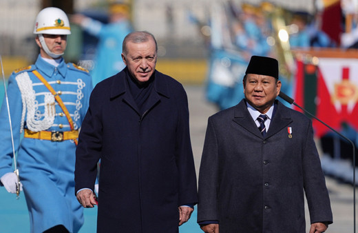 Cumhurbaşkanı Erdoğan, Endonezya Cumhurbaşkanı Subianto'yu resmi törenle karşıladı