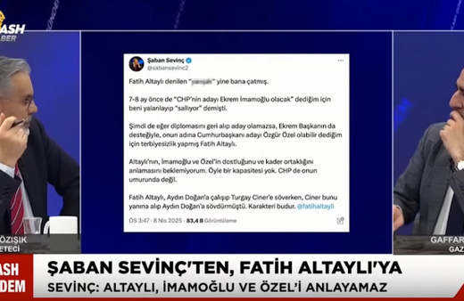 Şaban Sevinç fena küplere bindi! Fatih Altaylı'ya sert sözler
