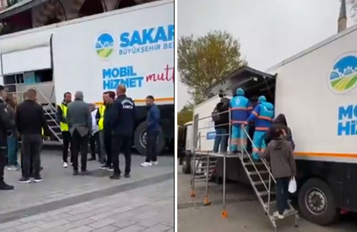 Üsküdar'da afet tırını belediye ve İBB zabıta ekipleri engelledi