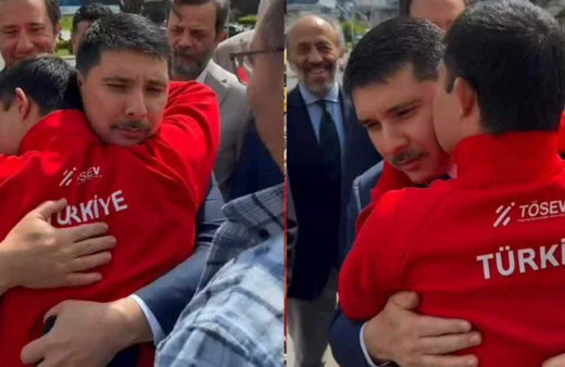 Ankara'daki fuara damga vuran anlar! Bir genç Hasan Doğan'a böyle sarıldı