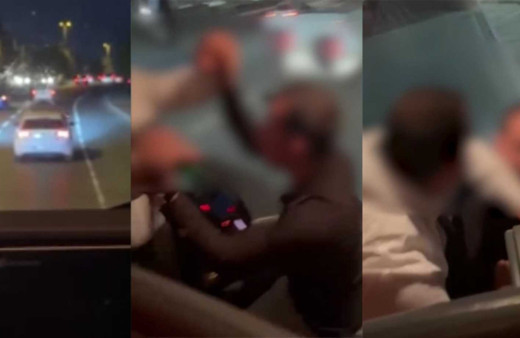 Otobüsle otomobil sürücüsü yol tartışmasında birbirine girdi