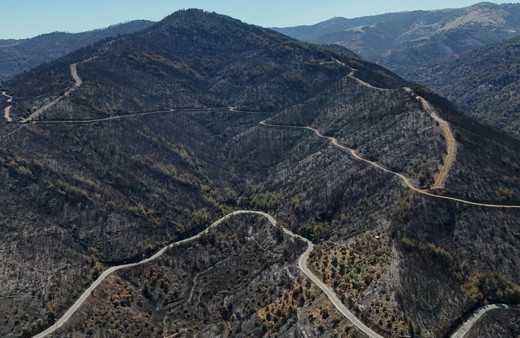 İzmir Ödemiş'te orman yangınından zarar gören alanlar havadan görüntülendi
