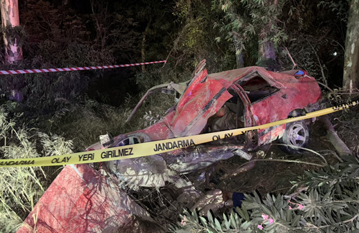 Ağaca çarpan otomobildeki 2 kişi öldü